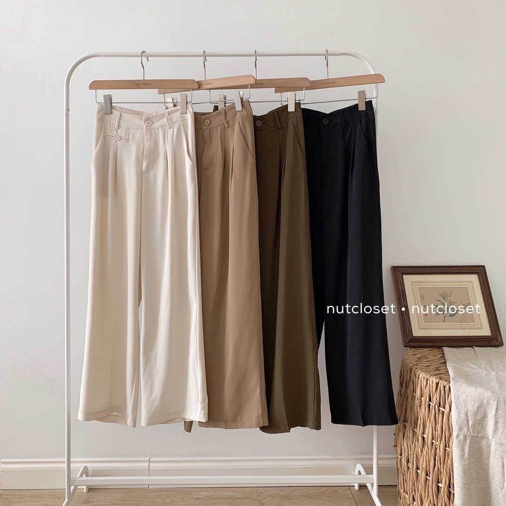 Quần ống rộng ly giữa _ Q0062