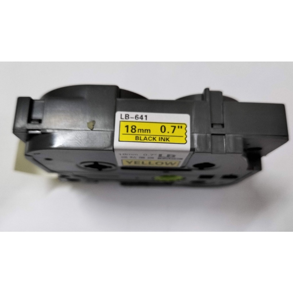 Nhãn in LB - 641 dành cho máy Brother P- Touch – CHỮ ĐEN NỀN VÀNG khổ rộng 18mm*8m