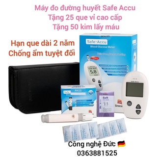 Máy đo đường huyết Safe Accu Sinocare SIÊU RẺ, tặng 25 que thử