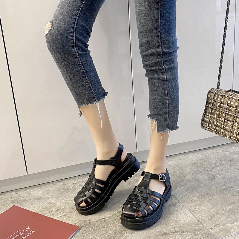 Giày Sandal Nữ Quai rọ siêu mềm đế cao so hot MWC NUSD- 2854