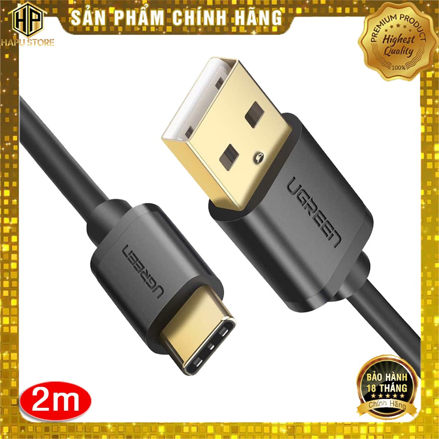 Cáp USB Type C to USB 2.0 Ugreen 30161 dài 2m chính hãng - Hapustore