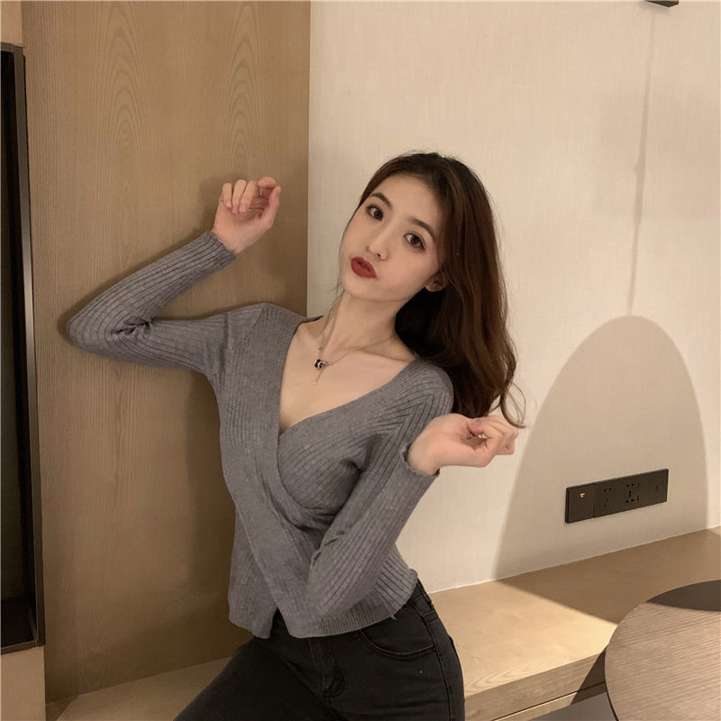 Có Sẵn Áo Croptop Áo Cổ Vuông Áo Thu Đông Nữ Áo Kiểu Nữ Đẹp Áo Sweater Form Rộng Áo Len Áo Kiểu Nữ