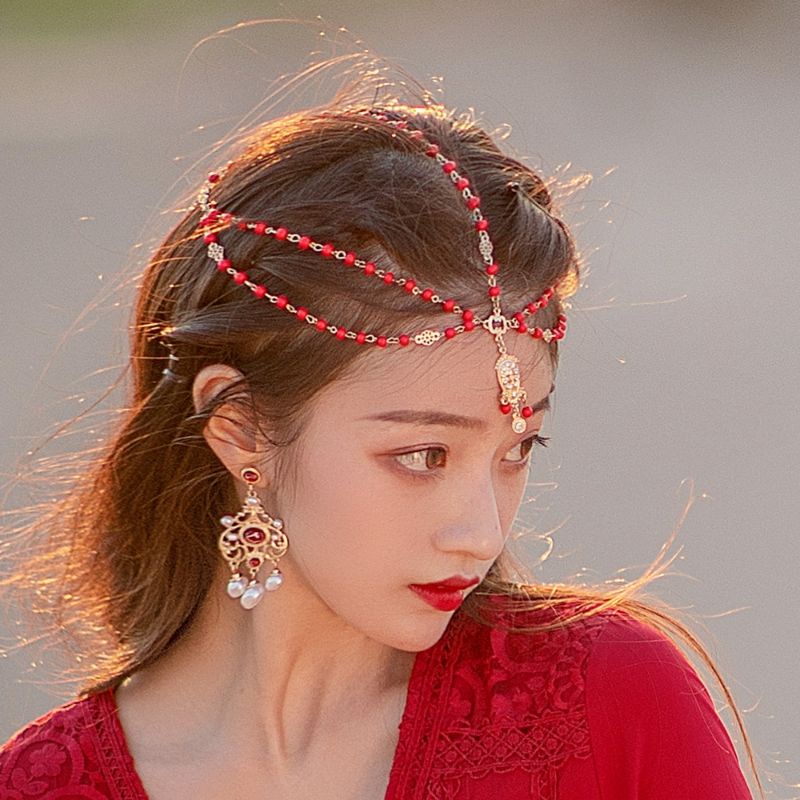 Vòng đội đầu (headchain) dây chuyền đính hạt phối charm