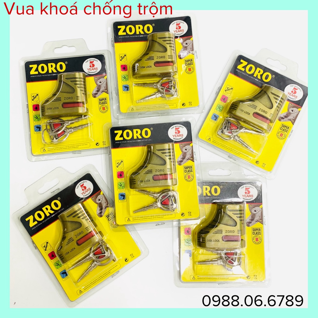 Khóa đĩa xe máy ZORO ⚡FREE SHIP⚡Khóa Đĩa Xe Máy Chống Trộm,Ổ Khoá Gắn Đĩa Xe,ổ khóa chống trộm xe (Chính Hãng)