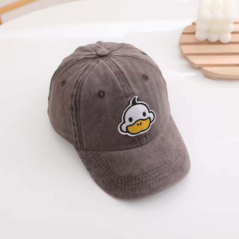 Mũ Lưỡi Trai Che Nắng Thêu Hình Chú Vịt Kiểu Hàn Quốc Dễ Thương Cho Bé