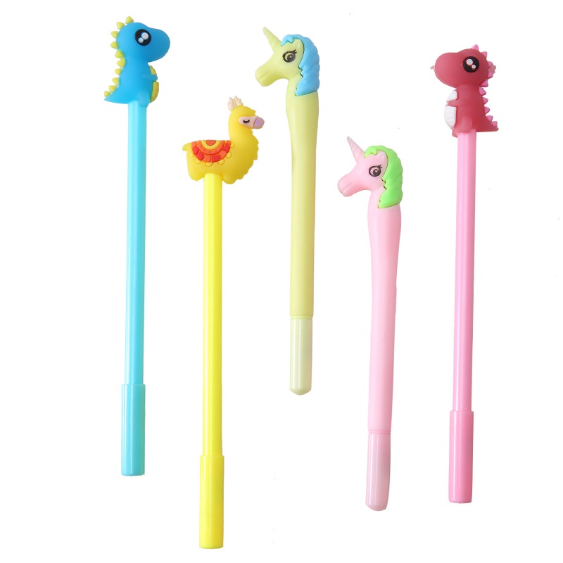 Set 6 Bút Gel Đầu Cao Su Mềm Hình Hoạt Hình Dễ Thương Kiểu Hàn Quốc Cho Học Sinh/Văn Phòng