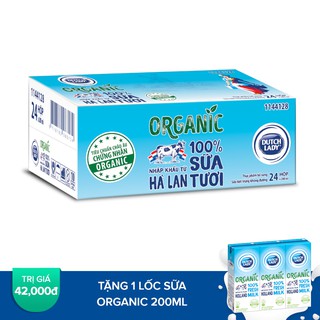[FREESHIP 99K TOÀN QUỐC Thùng sữa tươi CGHL Organic không đường 200ML (24 hộp) tặng 1 lốc Organic 200ML (4 hộp)