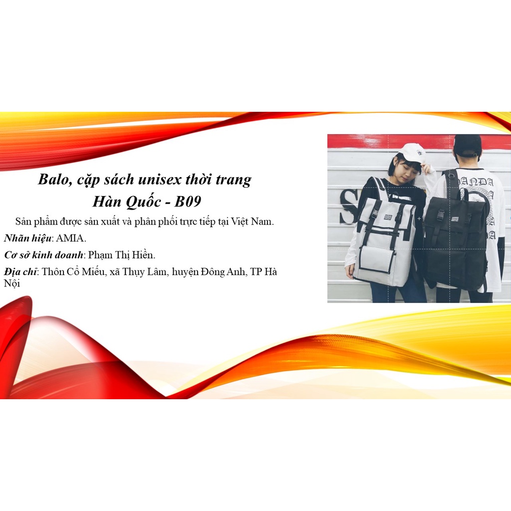 BALO ULZZANG BASIC ( chống nước ) ( 2 khoá nhựa đen song song) - B09