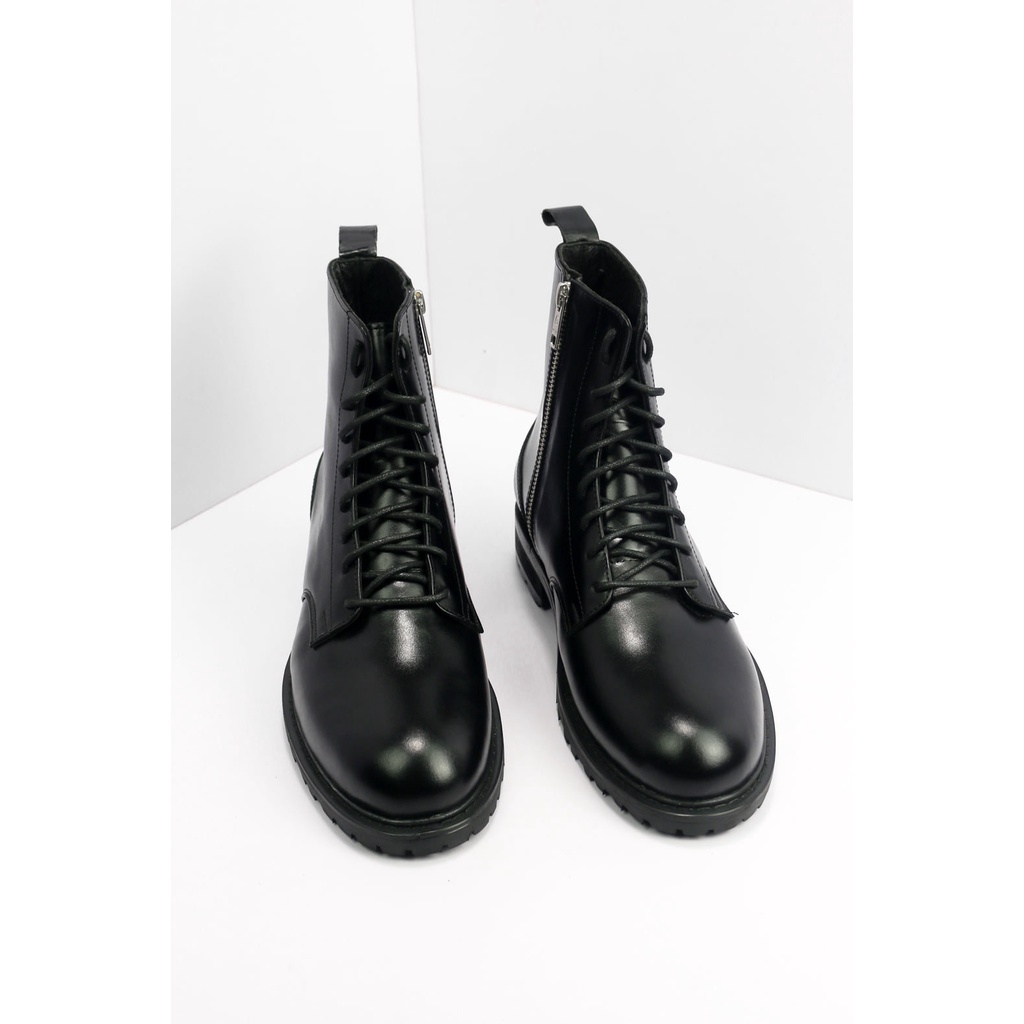 Giày da bò cao cổ buộc dây da bò cao cấp nhập khẩu August shoes Combat Work boots CBV2 chính hãng bảo hành 12 tháng