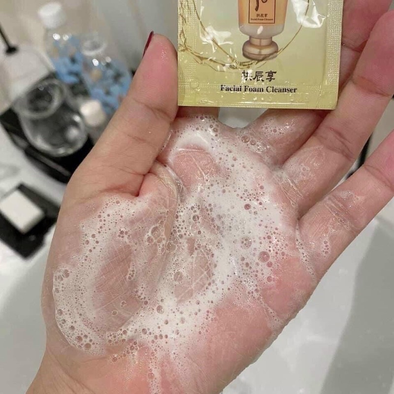 10 gói 2ml sữa rửa mặt Whoo vàng dưỡng ẩm sạch sâu Facial Foam Cleanser Whoo vàngi