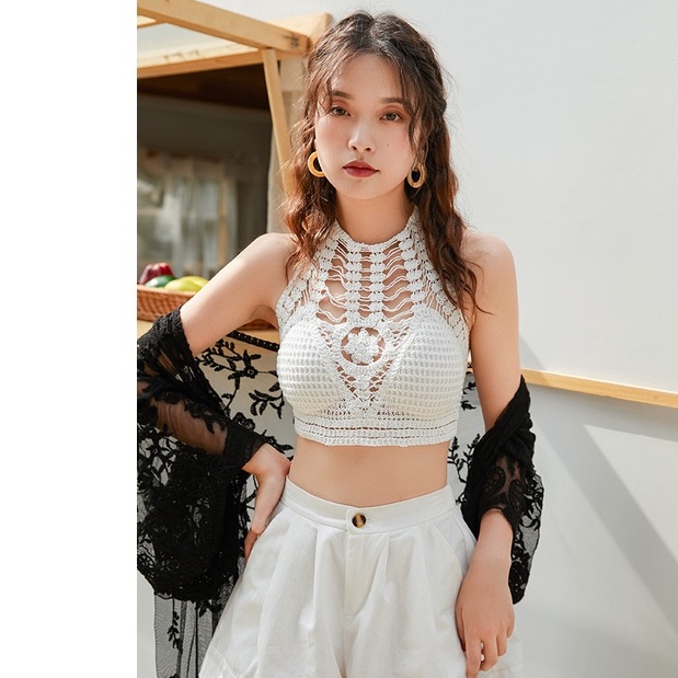 áo bikini bra yếm đan móc dệt kim xinh xắn sexy