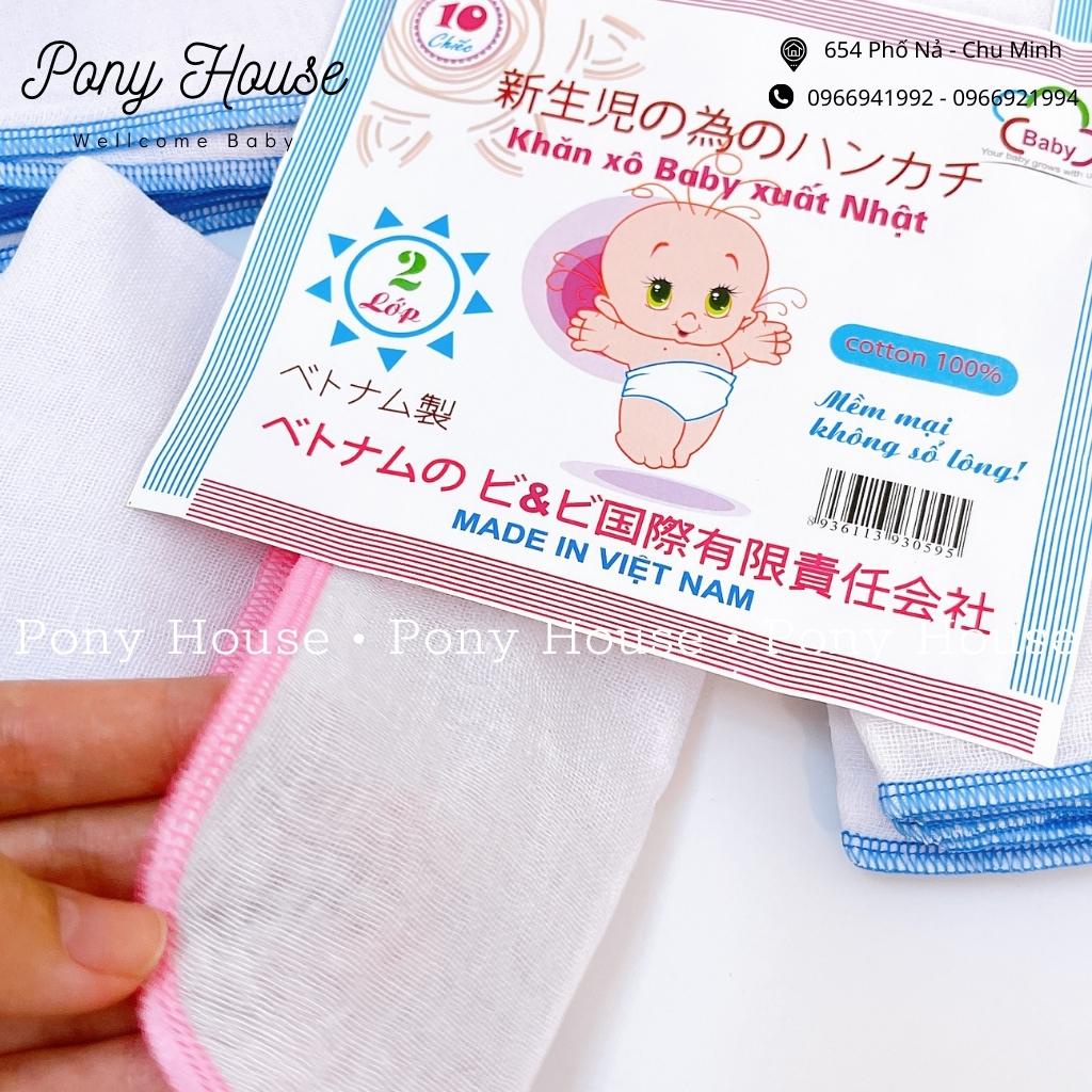 Khăn Sữa Xô Baby Xuất Nhật 2/3/4 lớp hàng đẹp Việt Nam Túi 10 Chiếc Cho Bé Sơ Sinh