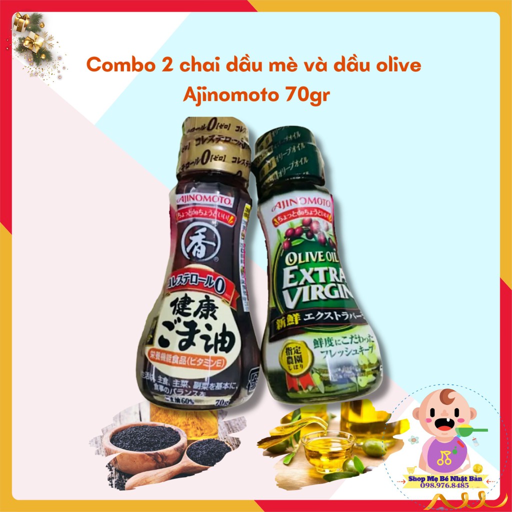 Combo Dầu Mè Và Dầu Olive Ajinomoto 70g Cho Bé