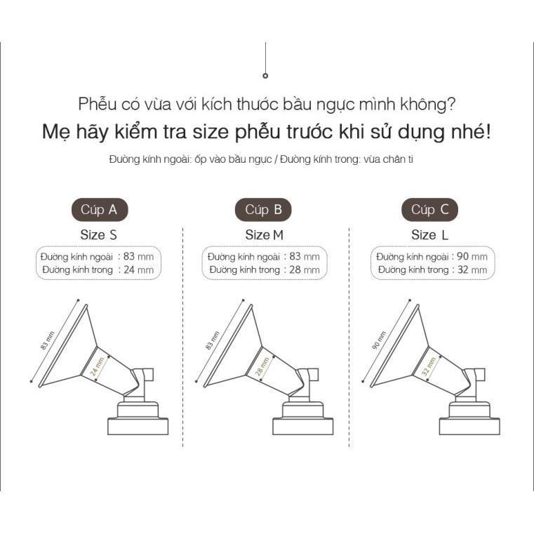 (Số 1 Hàn Quốc) Bộ phụ kiện hút sữa cổ rộng cho máy hút sữa Spectra Q, M1, M2, 9S, 9plus, 9+, S2, S2+, S1, S1+