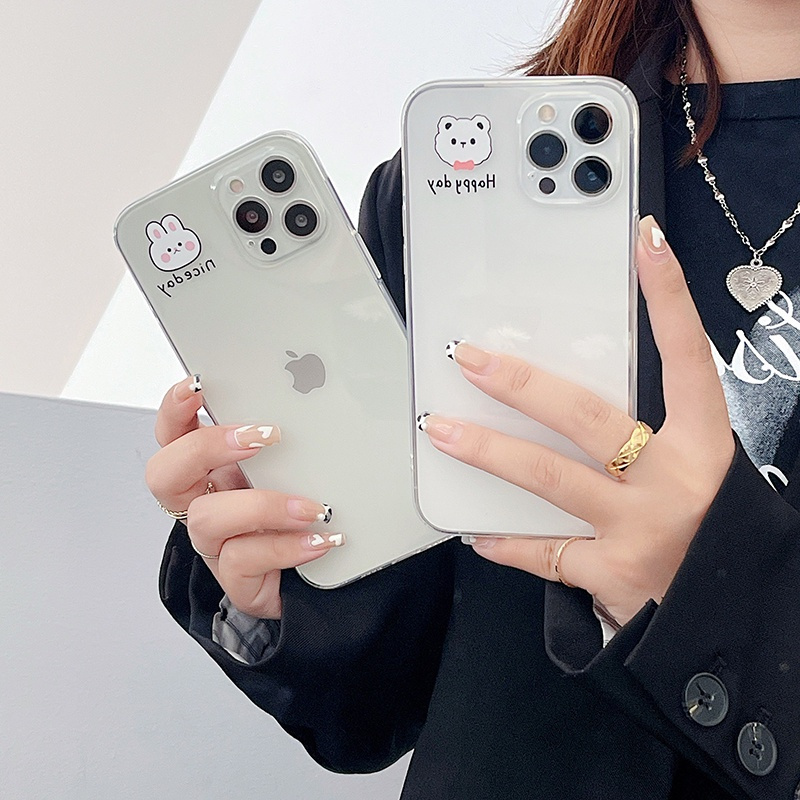 Ốp điện thoại TPU silicone họa tiết thỏ cún đáng yêu cho iPhone 11 Pro Max X XR XS Max 7 8 Plus SE 2020 12ProMax 12Mini | BigBuy360 - bigbuy360.vn