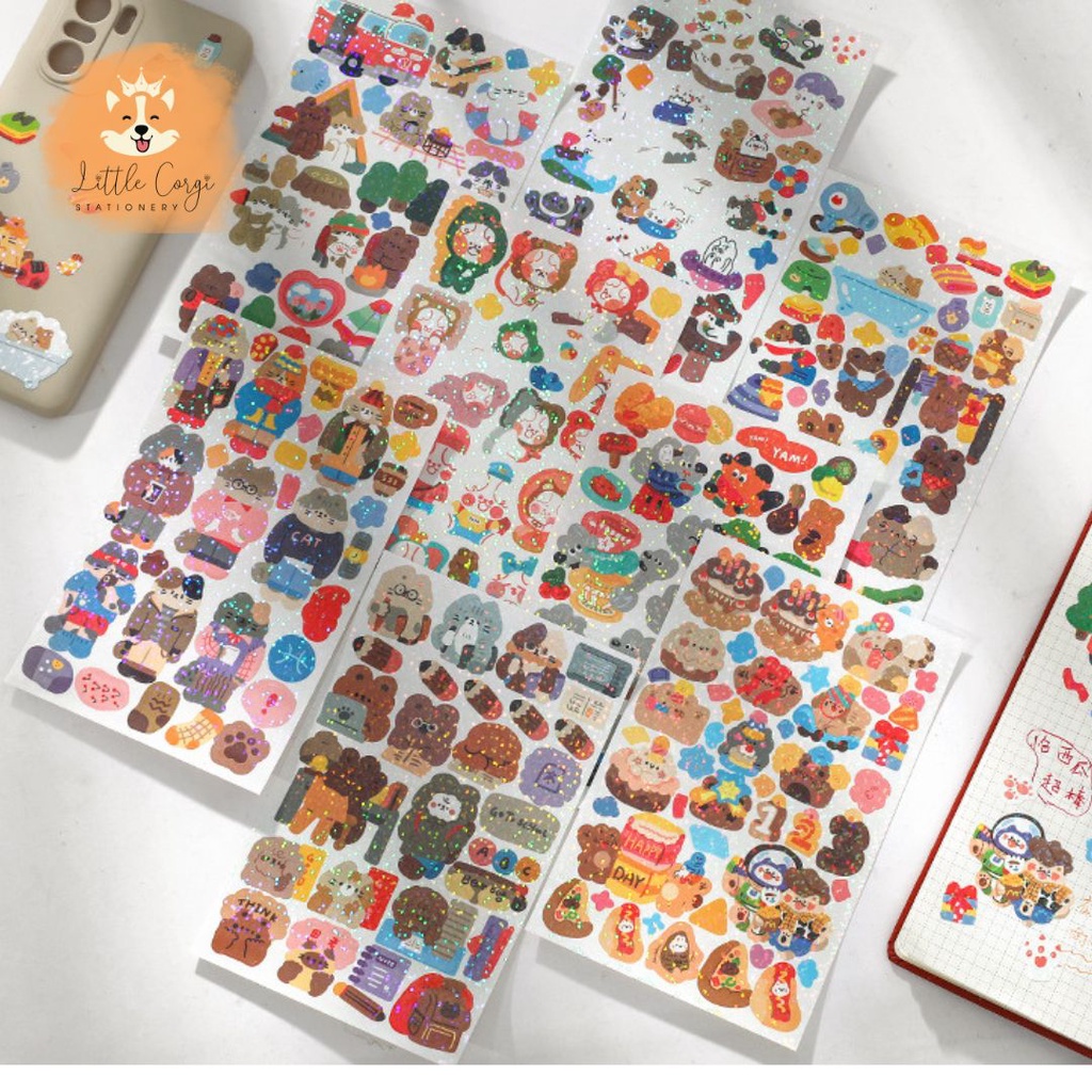 Hình dán sticker trang trí toploader, sổ tay, điện thoại móc khóa hologram nhiều mẫu - Nhãn dán sticker hologram