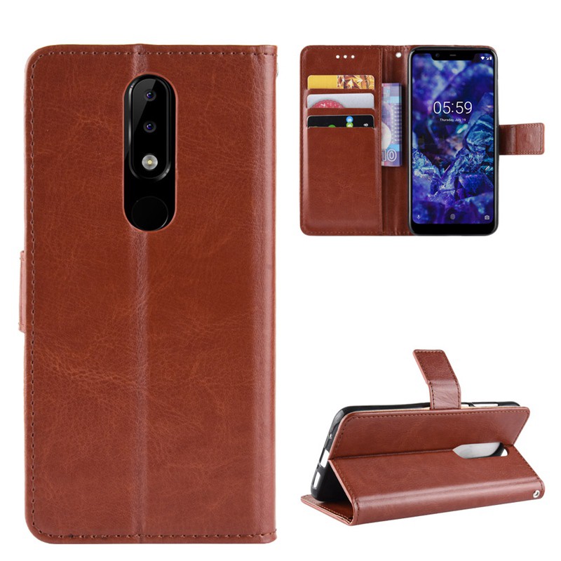 Bao da điện thoại đa năng màu trơn dành cho Nokia 5.1 Plus