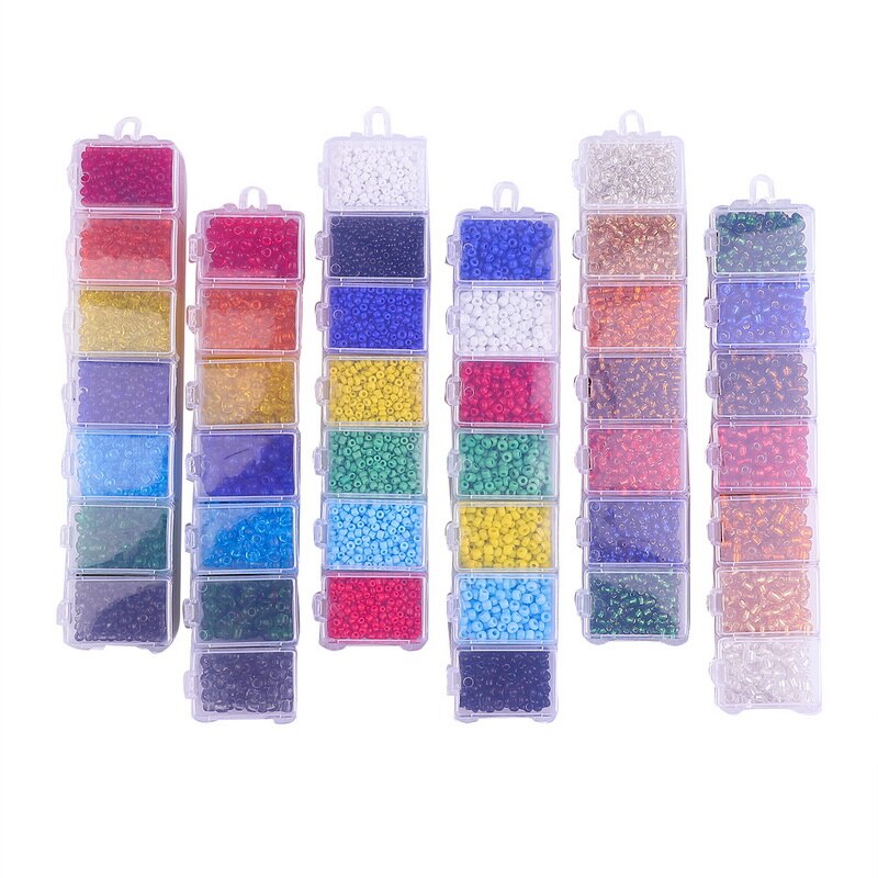 Bộ hộp hạt thủy tinh làm trang sức (2mm 3mm 4mm)