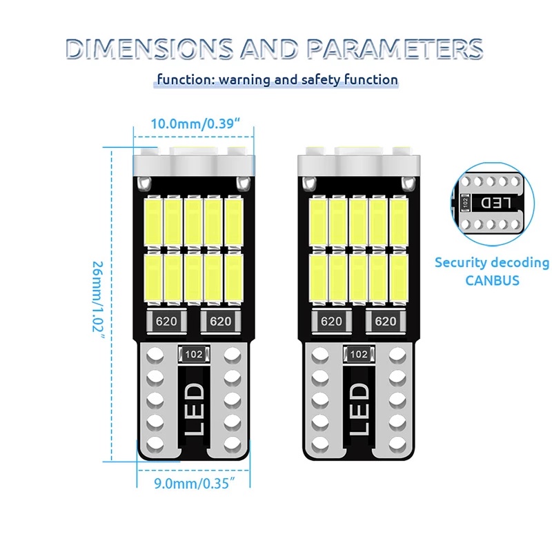 1 Đèn Led Canbus W5W 168 6000K Ánh Sáng Trắng T10 Cho Xe Hơi
