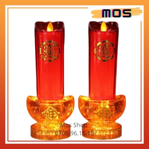 Đèn cầy điện/Nến điện trang trí gian thờ trang nghiêm Mos Shop