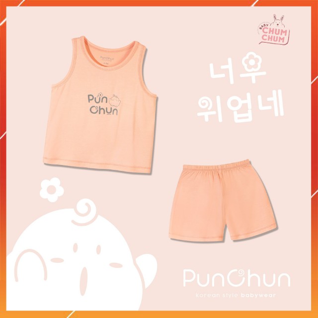 Set Bộ Cotton Ba Lỗ Cho Bé Punchun Babychumchum 03M- 5YR
