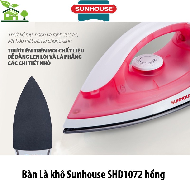 Bàn Là Khô Sunhouse SHD1072 Hồng