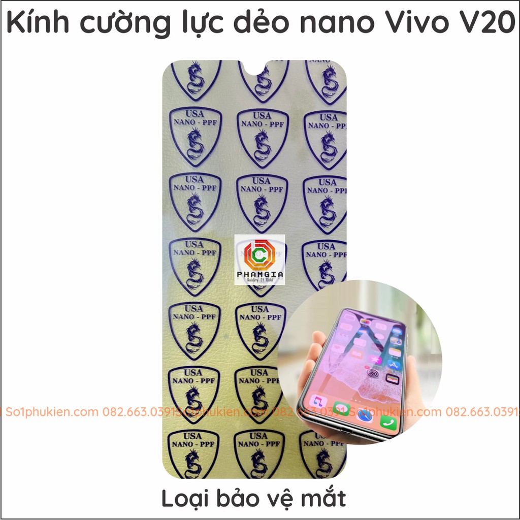 Dán cường lực dẻo nano Vivo V20 siêu bền siêu bảo vệ