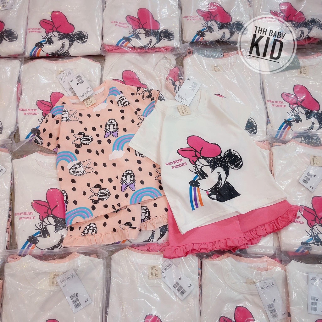 Đồ bộ bé gái combo 2 bộ mickey vịt donal Girl kids 2022 chất cotton 4 chiều mềm mịn