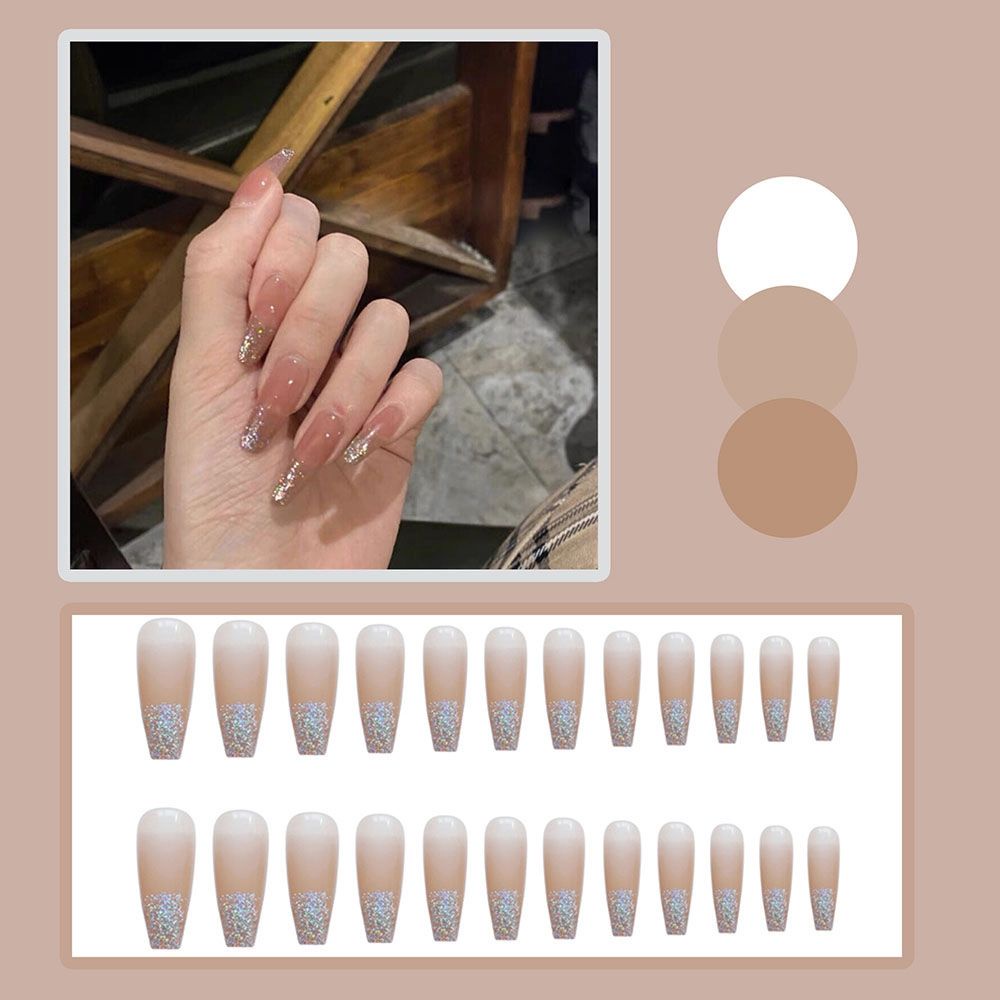 [Hàng mới về] Bộ 24 móng tay giả có vỏ bọc bảo vệ có thể tháo rời tiện lợi