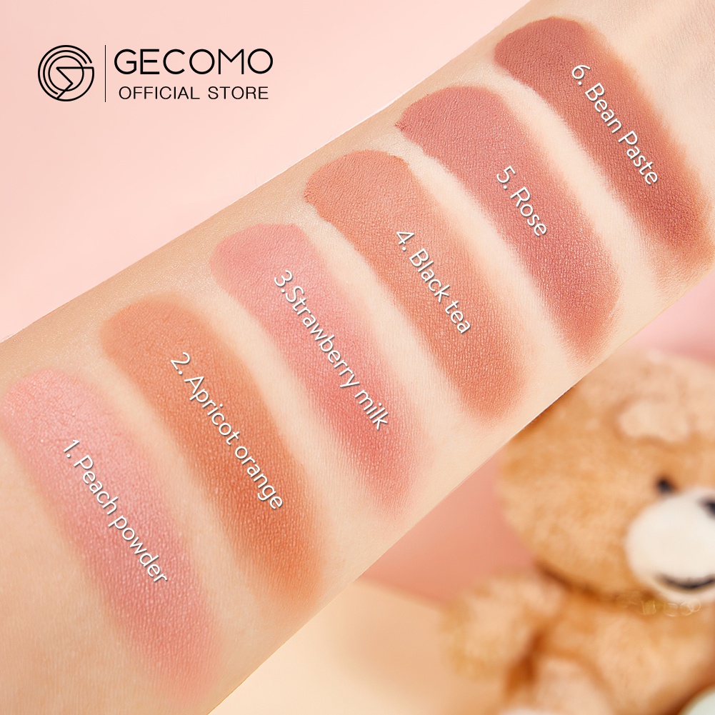 KISS BEAUTY Bảng phấn má hồng GECOMO 6 màu sắc tự nhiên chống thấm nước dễ tẩy trang | BigBuy360 - bigbuy360.vn