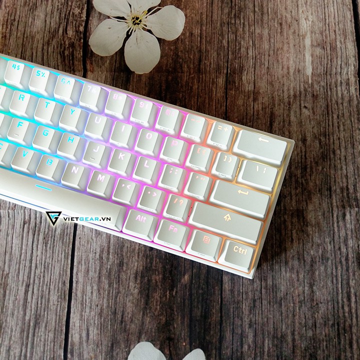 Bàn phím cơ ANNE PRO V2, màu trắng, bluetooth 5.0, led RGB