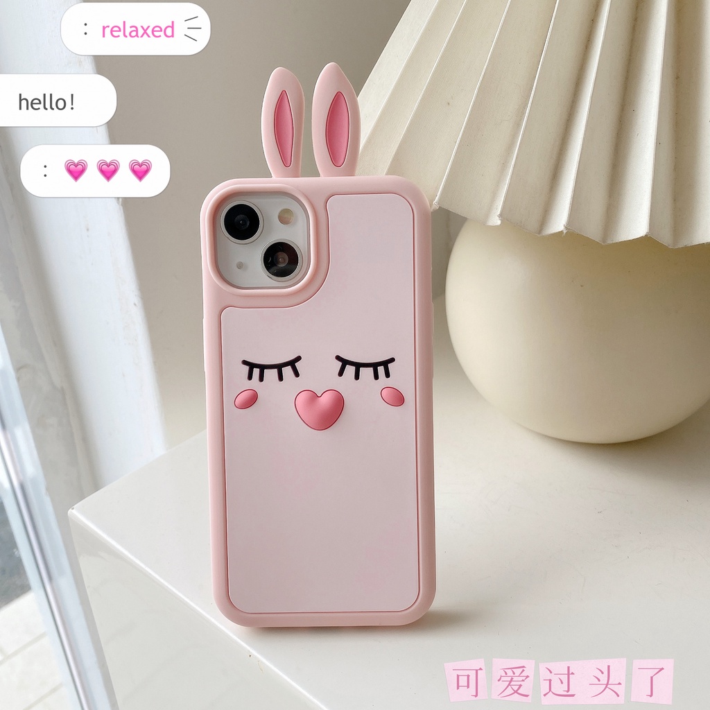 Ốp Điện Thoại Mềm Chống Rơi Họa Tiết Thỏ Hoạt Hình Cho iPhone 14 14pro max 13 12PRO max 11pro max 7Plus