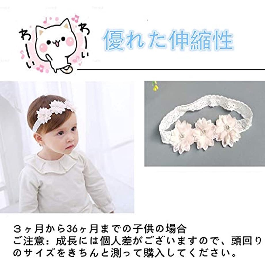 Băng Đô Cài Tóc Đính Hoa Ren Màu Trắng/ Hồng Dễ Thương Thời Trang Cho Bé Gái