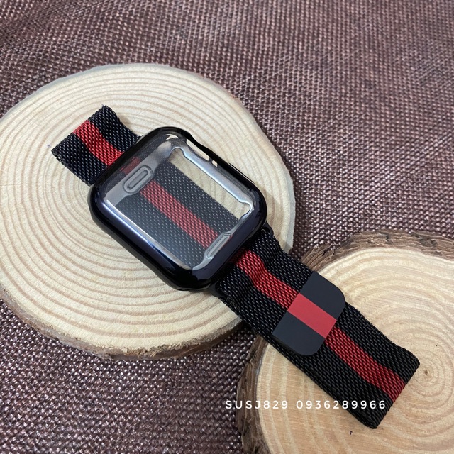 Combo bảo vệ toàn diện apple watch ( dây milan thép không gỉ loại 1+ ốp full màn viền)