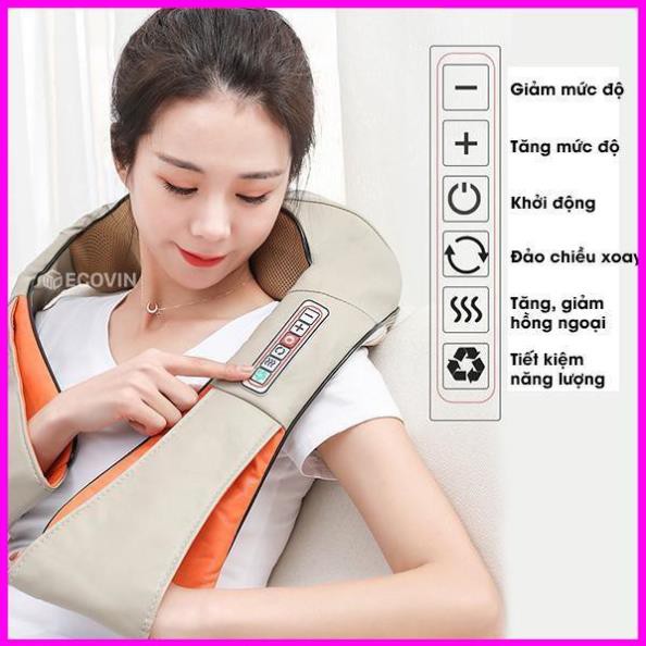 💖100% CHÍNH HÃNG💖 Đai Mát Xa Lưng, Vai Cổ, Vai Gáy 6D Kensonic, 8 Bi Hồng Ngoại