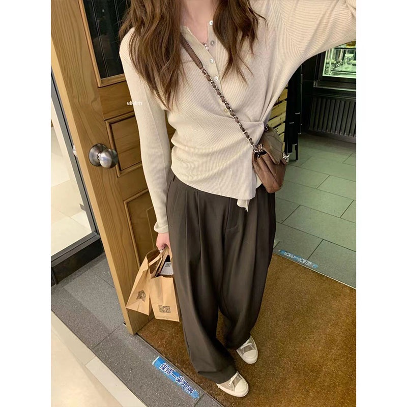 Áo Khoác cardigan Dệt Kim Dáng Ôm Phong Cách Hàn Quốc Thời Trang Cho Nữ