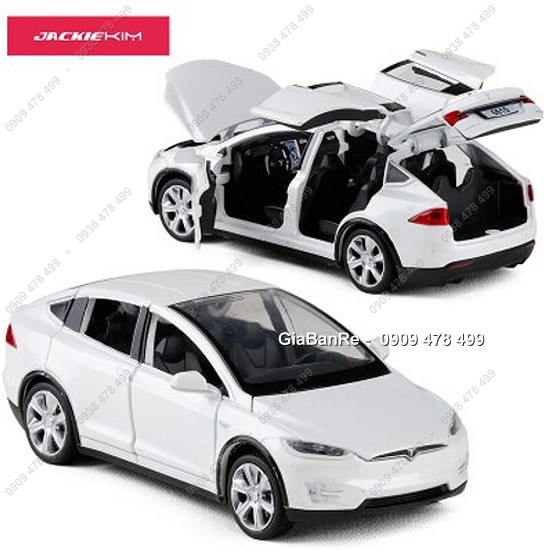 XE MÔ HÌNH KIM LOẠI TỈ LỆ 1:31 - TESLA MODEL X - TRẮNG - 9893.3