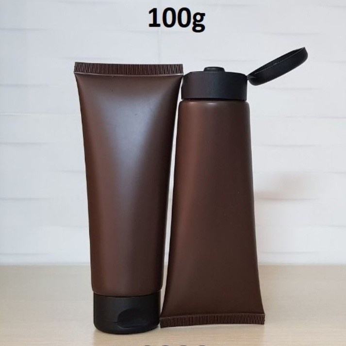 Tuýp Chiết Mỹ Phẩm ❤ TRÙM SỈ ❤ Tuýp nhựa Nâu 100ml nắp lật chiết mỹ phẩm , phụ kiện du lịch