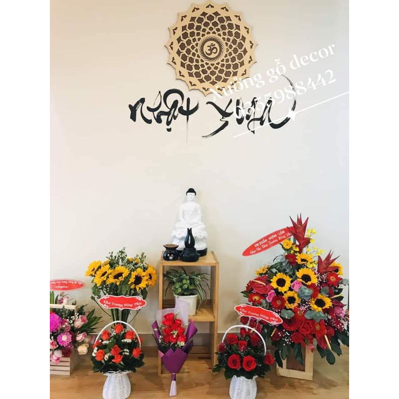 Tranh treo tường Decor hoa Mandala trang trí phòng thiền , yoga, phòng tập
