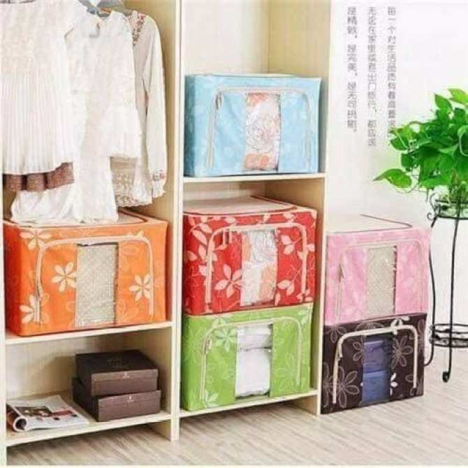 Túi Đựng Quần Áo Chăn Màn Khung Sắt Vuông Vắn Gọn Gàng Living Box
