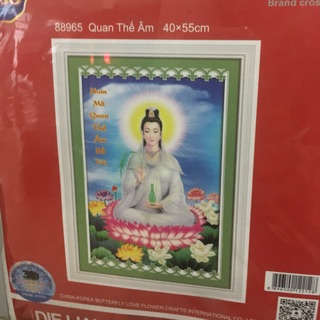 Tranh thêu chữ thập Phật Quan Âm 88965 (40x55cm) chưa thêu