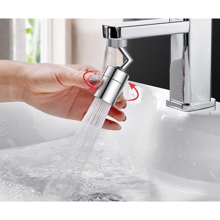 Đầu nối vòi nước thông minh xoay 720 độ lắp vòi nước chậu rửa bát chén lavabo với 2 chế độ nước chảy-V720