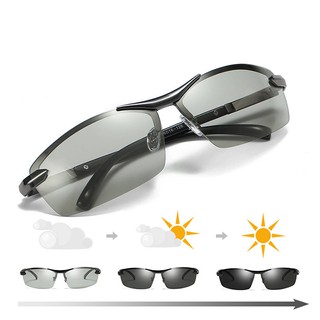 Mắt kính đổi màu nam đi nắng đi đêm chống chói, mắt kính nam đổi màu thời trang phân cực_MS45