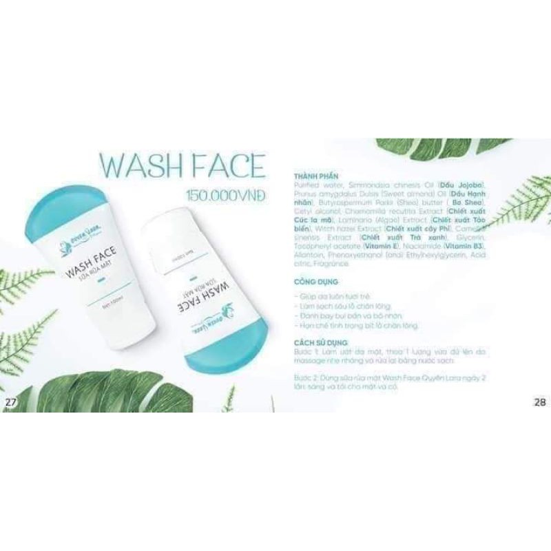 SỮA RỬA MẶT WASH FACE QUYÊN LARA CHÍNH HÃNG