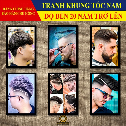 [MS121-140] Album 20 Mẫu Khung Tranh Tóc Nam Trang Trí Tiệm Tóc - Salon - Barber Shop