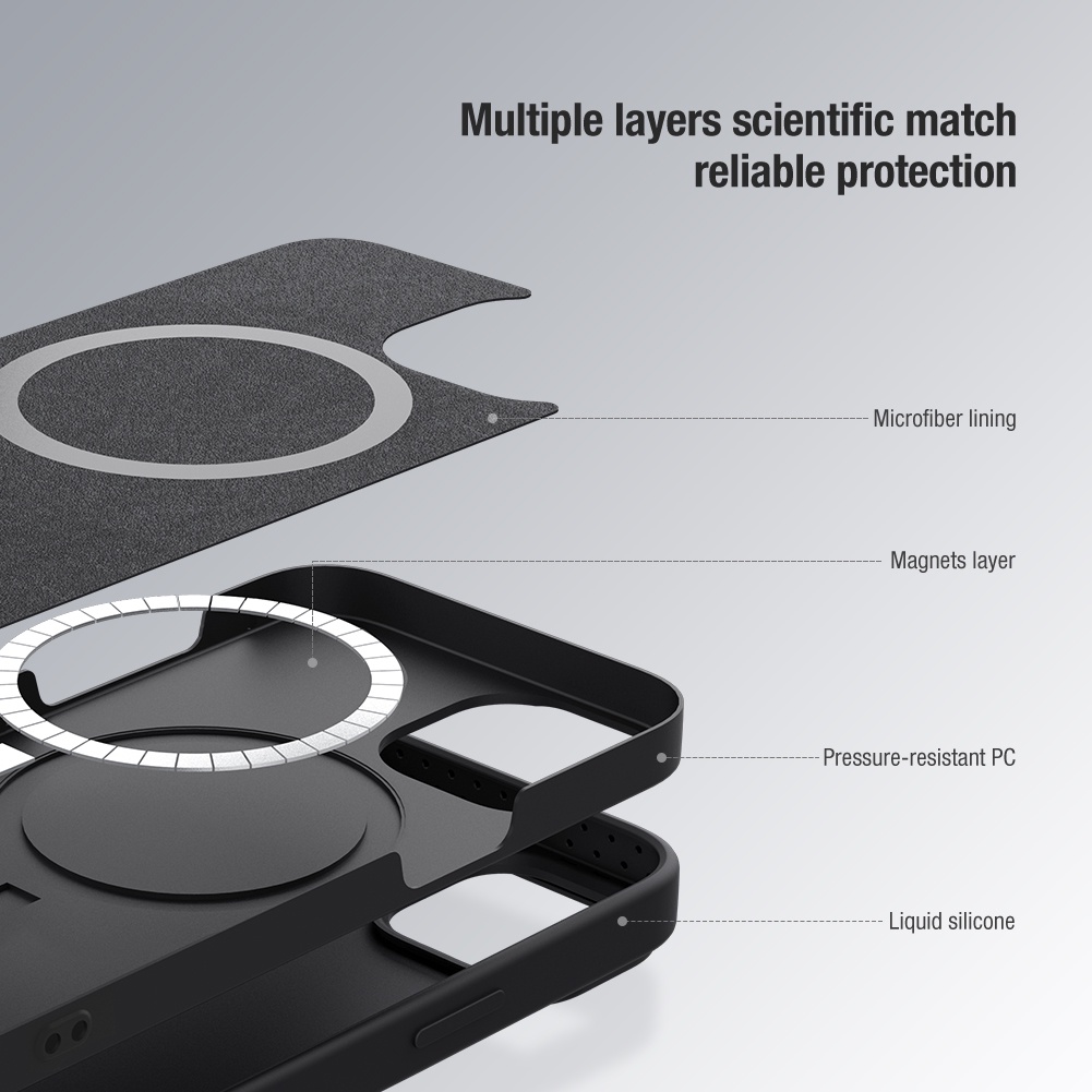 Ốp điện thoại NILLKIN bằng silicon chống sốc có nắp trượt bảo vệ camera thích hợp cho iPhone 14 Pro
