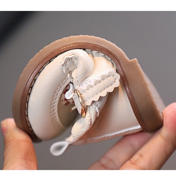 Giày búp bê đính nơ phối cổ chun xinh xắn cho bé gái sz 16-25