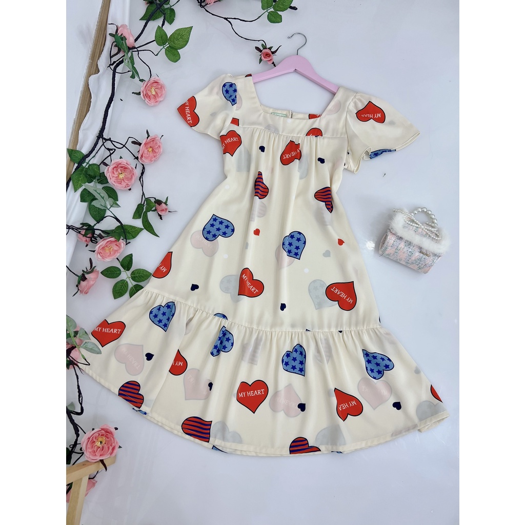 Set đầm trái tim mẹ và bé