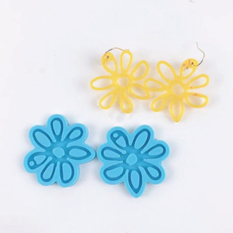 Set 2 khuôn silicon đúc nhựa epoxy họa tiết bông hoa dùng làm phụ kiện trang sức thủ công cho hoa tai/ dây chuyền