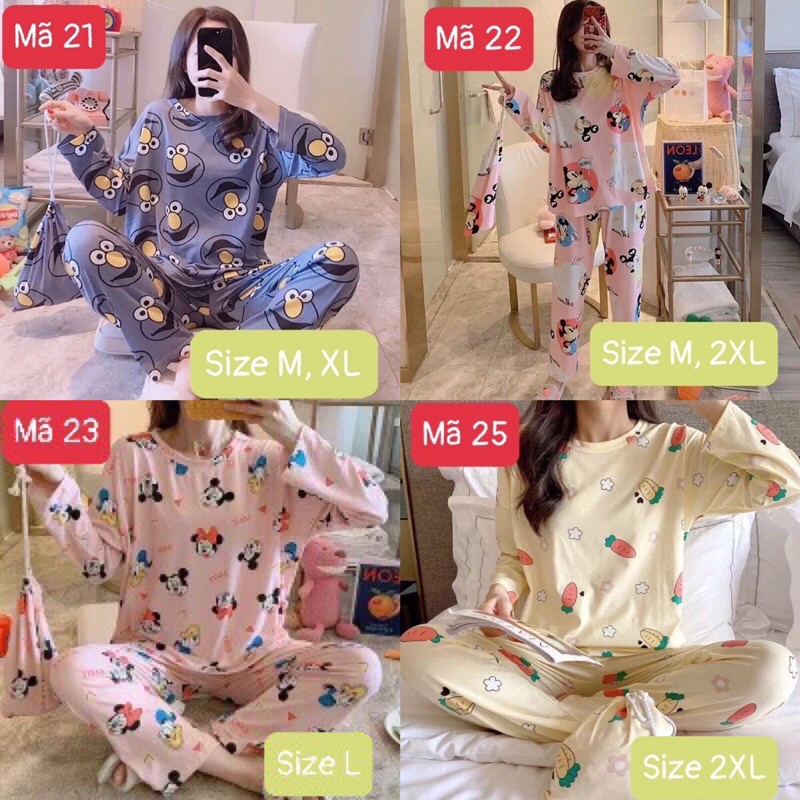 Bộ ngủ mặc nhà dài tay, váy ngủ dài tay (phát ngẫu nhiên) | BigBuy360 - bigbuy360.vn